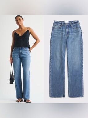 Abercrombie & Fitch The Loose High Rise Curve Love in Medium Wash
